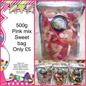 500g pink sweet mix bag