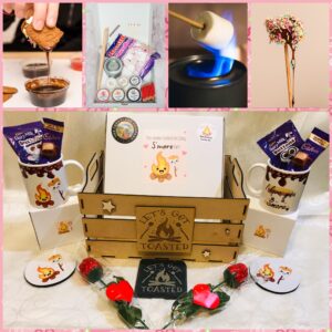Valentine’s s’more marshmallow toasting gift crate