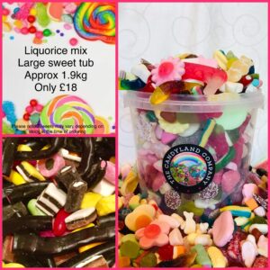Liquorice sweet mix large tub (approx 1.9kg)
