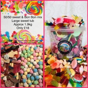 50/50 sweet and Bon Bon mix large tub (approx 1.9kg)
