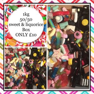 1kg of 50/50 SWEETS & LIQUORISH MIX