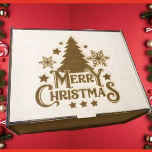 Christmas wooden engraved sweet box